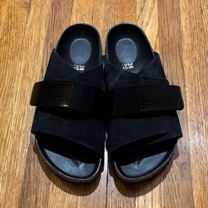 Birkenstock Kyoto Black Leather Narrow Womens US 7 WD